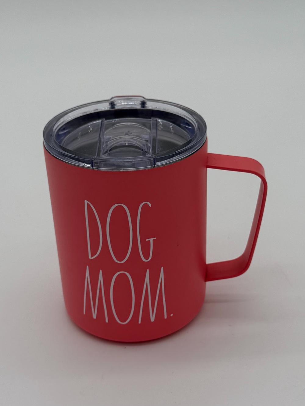 Rae Dunn Coral "DOG MOM" Insulated Travel Mug